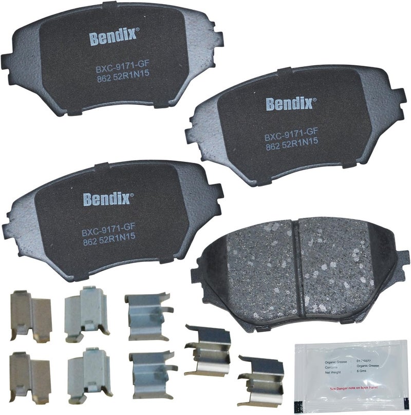 Bendix بطانات الفرامل الأمامية السيراميكية Priority1 CFC862 لتويوتا RAV4 2005-2001 - Image 1